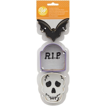 Cookie Cutter Set - Bat, Tombstome and Skull